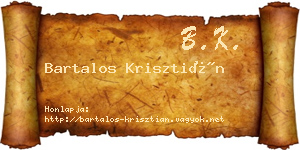 Bartalos Krisztián névjegykártya